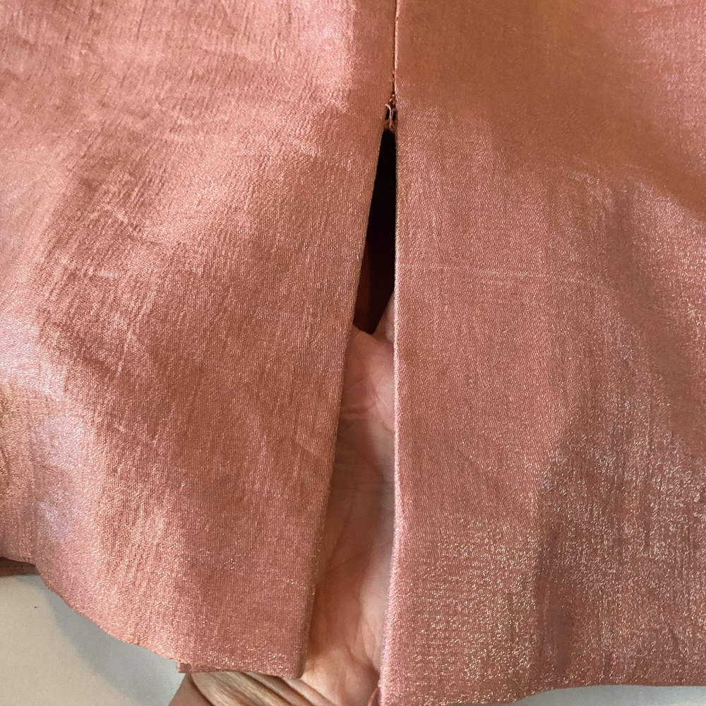 Victor Costa Shimmery Rose Ruffle Neck Dress - Picture 8 of 10
